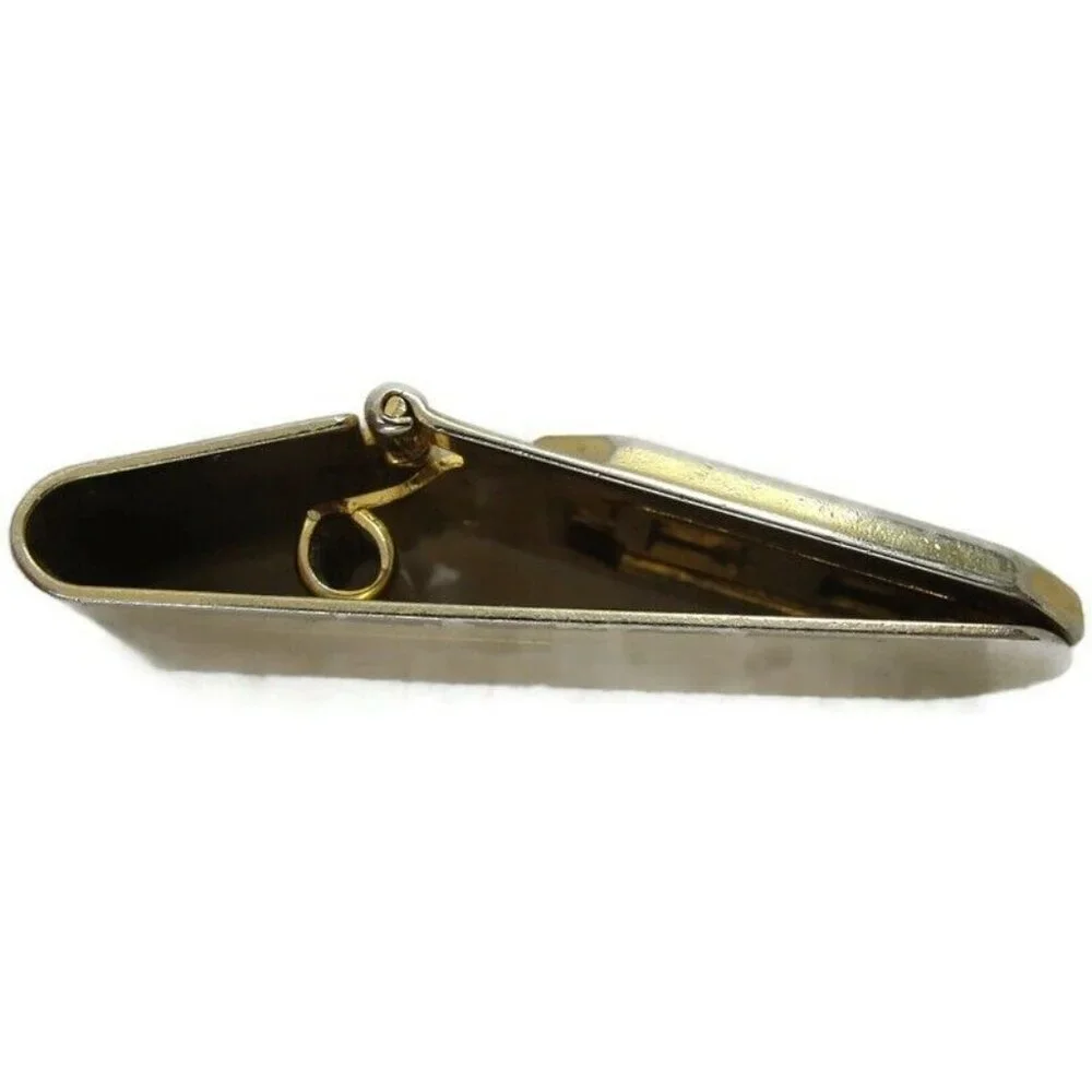 Vintage Brushed Gold Tone Money Clip Men Wallet ID Credit Card Holder